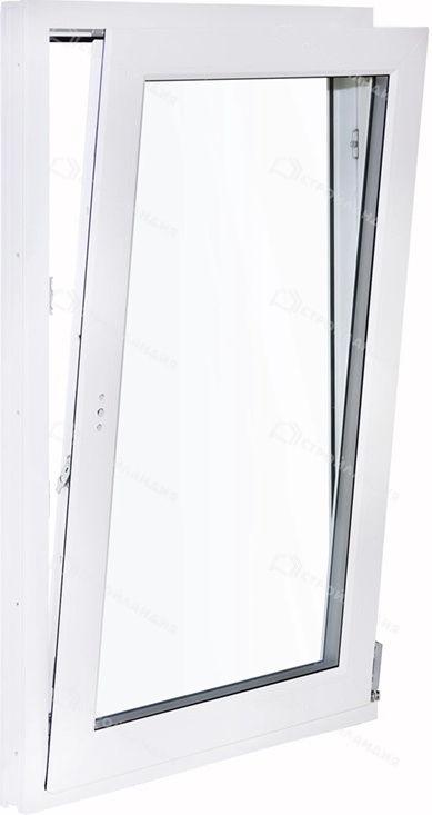 Окно пластиковое ПВХ REHAU одностворчатое 600х1200 мм правое поворотно-откидное однокамерный стеклопакет